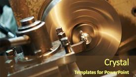  Presentation with steel mill - Slide deck featuring steel mill - facing operation of a metal background and a  colored foreground