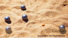  Presentation with wood - Cool new presentation design with boul - metal bowls for playing petanque backdrop and a coral colored foreground