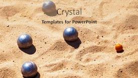  Presentation with wood - Amazing presentation having boul - metal bowls for playing petanque backdrop and a lemonade colored foreground