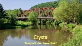  Presentation with ukraine - PPT theme consisting of metal-bridge-in-chortkiv-ukraine background and a tawny brown colored foreground