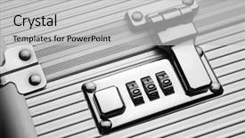  Presentation with combination lock - Cool new PPT theme with metal briefcase lock backdrop and a  colored foreground