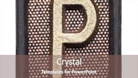  Presentation with alphabet - Presentation design with metal button alphabet letter p background and a violet colored foreground