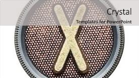  Presentation with alphabet - Slide deck with metal button alphabet letter background and a light gray colored foreground