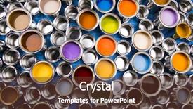  Presentation with energy drinks in metal cans - Audience pleasing slides consisting of metal cans with color paint backdrop and a  colored foreground