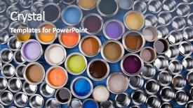  Presentation with metal - Amazing slides having metal cans with color paint backdrop and a  colored foreground