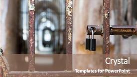  Presentation with prison door - Slides featuring metal cell in old prison background and a coral colored foreground