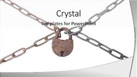  Presentation with padlock - Slide set with metal chain and lock background and a white colored foreground