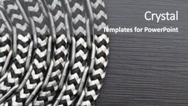  Presentation with ship rope - PPT layouts having metal chain and ship rope on dark wooden background background and a gray colored foreground