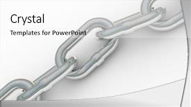  Presentation with chain - PPT theme featuring metal chain isolated on white background and a white colored foreground