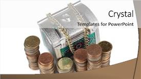 Presentation with white gold - Cool new presentation theme with metal chest and gold coins backdrop and a  colored foreground