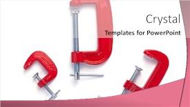  Presentation with metal - Slide deck featuring metal-clamp-or-c-clamp background and a white colored foreground