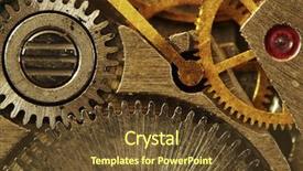  Presentation with mechanism - Audience pleasing slide set consisting of metal clock mechanism backdrop and a tawny brown colored foreground