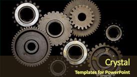  Presentation with black chalkboard vintage blackboard isolated - Beautiful PPT theme featuring metal cog - set of gears isolated backdrop and a tawny brown colored foreground