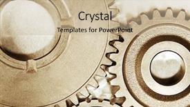  Presentation with gears - Amazing slide set having metal cog gears joining together backdrop and a soft green colored foreground