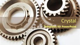  Presentation with gears - Slides featuring metal-cog-gears-joining-together background and a tawny brown colored foreground