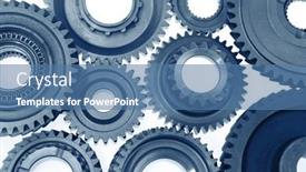  Presentation with gears - Slide deck consisting of metal-cog-wheel-gears-bonding background and a  colored foreground