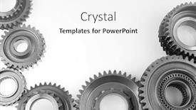 Presentation with gears - Presentation design having metal-cog-wheel-gears-bonding and a white colored foreground