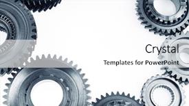  Presentation with wheels an axles - Slide deck enhanced with metal cog wheels bonding together background and a  colored foreground