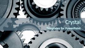  Presentation with together - Colorful slide deck enhanced with metal cog wheels bonding together backdrop and a ocean colored foreground