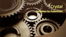  Presentation with metal - Cool new slides with metal cog wheels bonding together backdrop and a  colored foreground