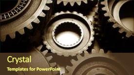  Presentation with metal - Slide deck featuring metal cog wheels bonding together background and a  colored foreground
