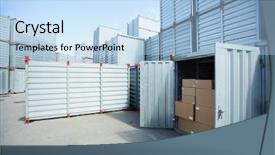  Presentation with storage - Cool new PPT layouts with metal container open spacious backdrop and a light blue colored foreground