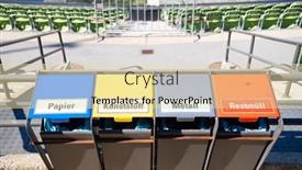  Presentation with garbage - Slide deck featuring metal-containers-for-different-garbage background and a lemonade colored foreground