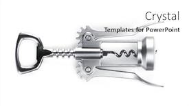  Presentation with corkscrew - Slides having metal-corkscrew-isolated-on-white background and a white colored foreground