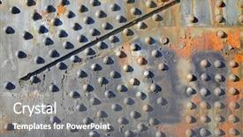  Presentation with train bridge - Audience pleasing PPT theme consisting of metal corrosion - old rusty rivets on large backdrop and a gray colored foreground