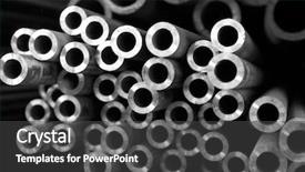  Presentation with pipes - Amazing presentation design having metal corrosion - stack of steel pipes backdrop and a dark gray colored foreground