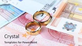  Presentation with golden wedding - Cool new presentation with metal cost - golden wedding rings on euro backdrop and a lemonade colored foreground