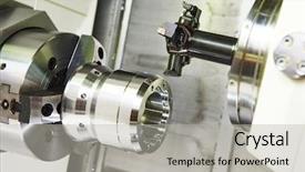  Presentation with industry - Presentation theme enhanced with metalworking industry multi cutting tool background and a light gray colored foreground