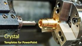  Presentation with metal bronze - Audience pleasing presentation design consisting of bronze metal detail on lathe backdrop and a tawny brown colored foreground