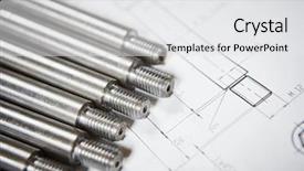 Presentation with engineering - PPT theme having axle shafts - engineering and metalworking industry metal background and a white colored foreground