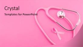 Presentation with pink ribbon - Presentation theme having metal detection - stethoscope with pink ribbon background and a lemonade colored foreground