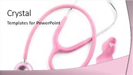  Presentation with pink ribbon - Theme consisting of metal detection - stethoscope with pink ribbon background and a white colored foreground