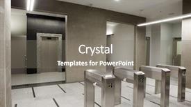  Presentation with metal detector - PPT theme having metal detector - security check background and a gray colored foreground