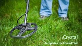  Presentation with metal detector - Presentation theme consisting of metal detector in action background and a tawny brown colored foreground