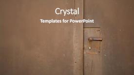  Presentation with prison door - Presentation theme having metal door rusty corroded texture background and a violet colored foreground