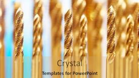  Presentation with drill - Audience pleasing presentation design consisting of metal drill tool set with carbide insert backdrop and a yellow colored foreground