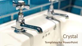  Presentation with metal fabricator - Audience pleasing presentation theme consisting of metal faucet tap sink basin backdrop and a cream colored foreground