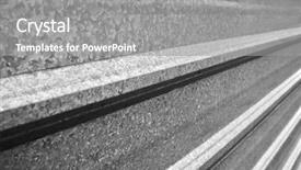  Presentation with sheet industry - PPT theme with metal fence perspective background and a gray colored foreground