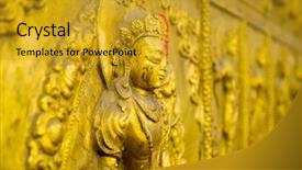  Presentation with learning - Slide deck featuring india custom - beautiful metal figure of saraswati background and a gold colored foreground