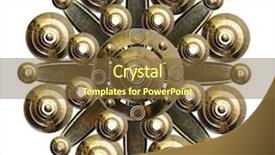  Presentation with gold crystal - Slides enhanced with metal flower abstractions from gold background and a tawny brown colored foreground