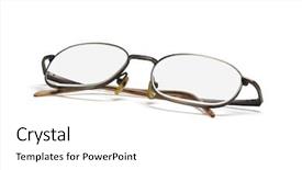  Presentation with metal frames frame and steel - Cool new slide set with metal frame eye glasses isolated backdrop and a  colored foreground