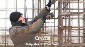  Presentation with reinforcement - PPT theme enhanced with metal framework lattice for concrete background and a  colored foreground