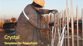  Presentation with reinforcement - Audience pleasing presentation design consisting of metal framework lattice for concrete backdrop and a tawny brown colored foreground