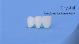  Presentation with ceramic - PPT theme featuring metal-free-ceramic-dental-crowns background and a light blue colored foreground