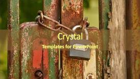  Presentation with metal corrosion - PPT layouts consisting of metal gate locked background and a tawny brown colored foreground