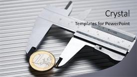  Presentation with measuring - Slide set having metal gauge measuring a one background and a light gray colored foreground